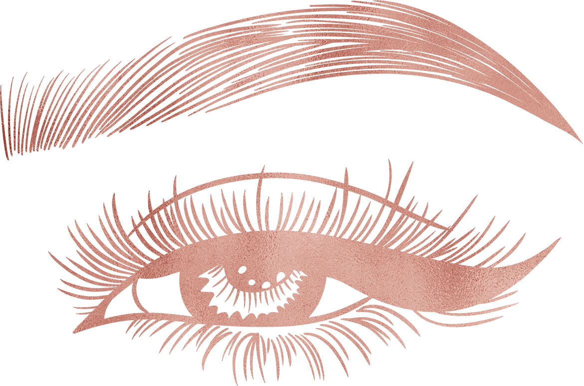 Rose Gold Woman Eye Lash Brow